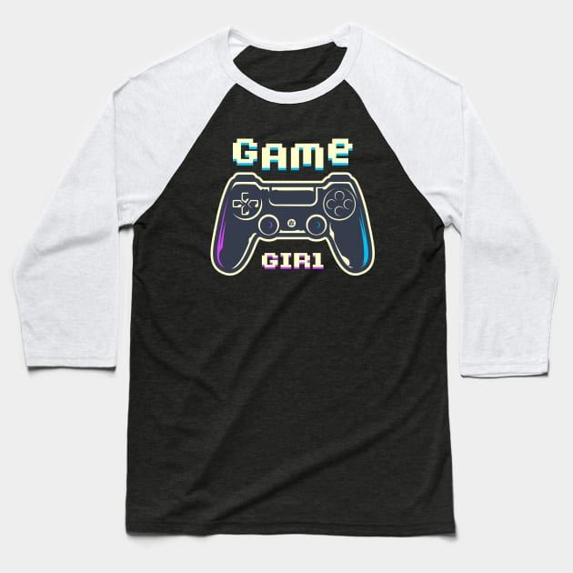 Game Girl Baseball T-Shirt by Yurko_shop